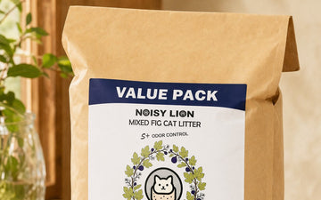 Plant-based cat litter granules compared side by side in glass jars