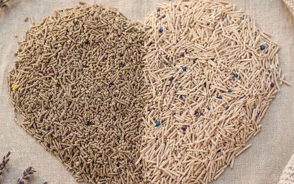 Heart made of tofu cat litter — is tofu cat litter flushable in Canada