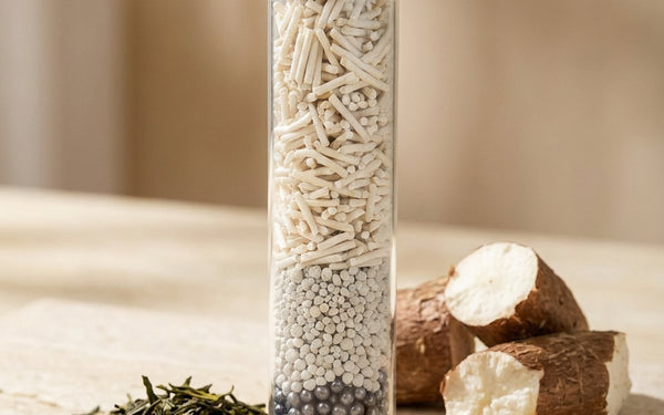 Tofu litter pellets with soybeans — switching from clay cat litter to plant-based in Canada
