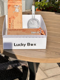 Noisy Lion fold-flat recyclable travel litter box, front view