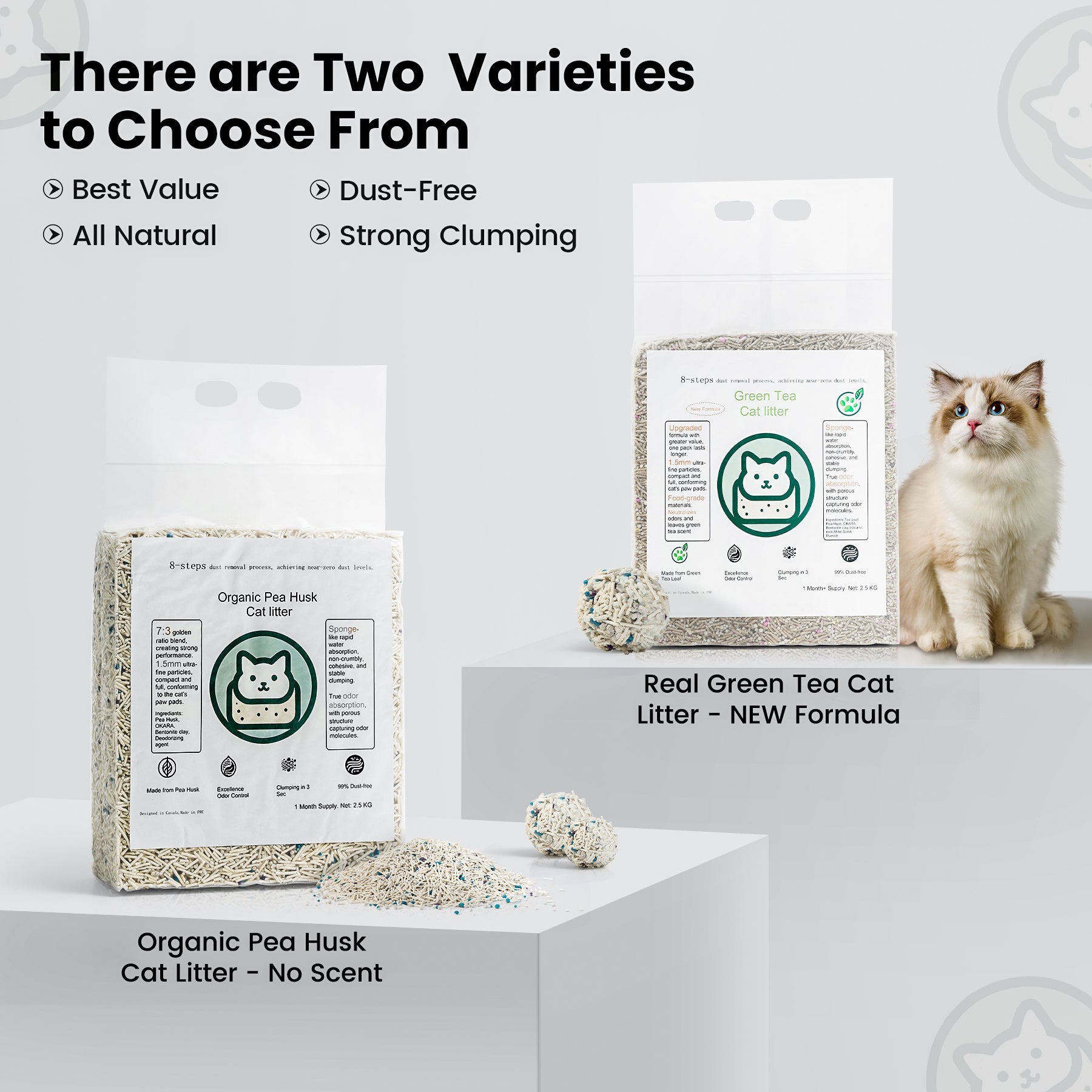 Green Tea Tofu Cat Litter Canada | 99.9% Dust-Free | Noisy Lion