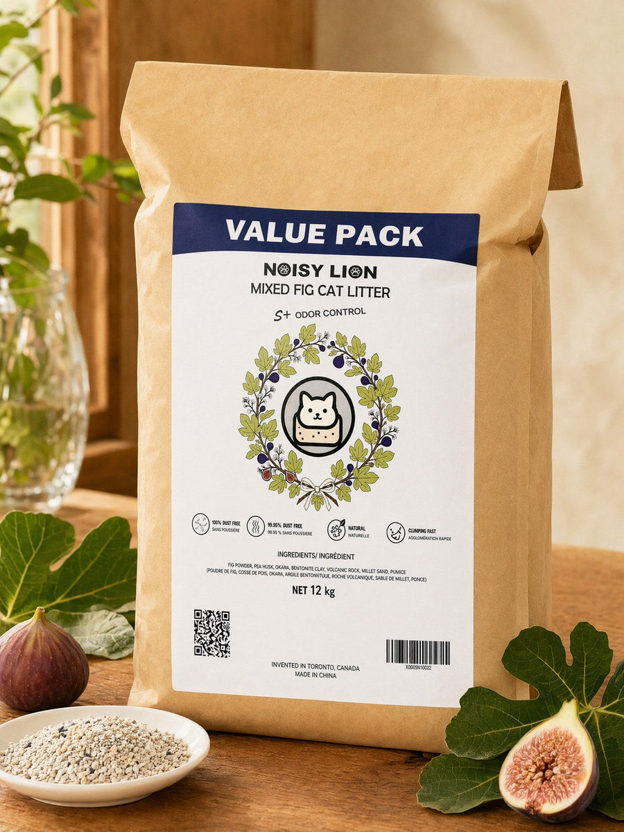 Noisy Lion Fig cat litter 12 kg value pack kraft bag